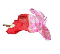 DSFIHJO Real Silk Dance Fan Belly 1 Pair / 1Piece Right Hand Long Fans Handmade Tie-dye Modern(Color3,280x90cm-Real Silk)