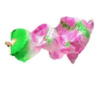 DSFIHJO Real Silk Dance Fan Belly 1 Pair / 1Piece Right Hand Long Fans Handmade Tie-dye Modern(Color4,150x90cm-Real Silk)