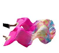 DSFIHJO Real Silk Fans 1 Pair Belly Dance Classic Size Ribs Performance Props(Color 9,S 120x90cm)