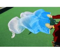 DSFIHJO Silk Belly Dance Fan 1pc Right Fans+1 Pc Left 5 Size*0.9m(XX*35") Hand Painted Belly Dance Silk Fan Veil, Green Color Mix(Orange,280cm-90cm)