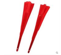 DSFIHJO Silk Belly Dance Fan 2 Pcs Plastic Ribs Fabric Belly Dance Mulan Fan 16"(41cm)(Red,1pcs right 1pcs left)