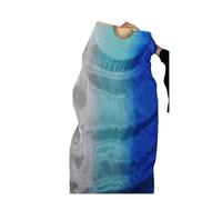 DSFIHJO Silk Belly Dance Fan Belly Dance Silk Veil 100% Fan Pairs(1L+1R) Light Weight Flowy Bellydance Costume Accessory For Music Studio Church Praise(2,180cmX90cm-Hot)