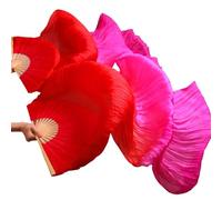 DSFIHJO Silk Belly Dance Fan Chinese Silk Veils Dance Fans Pair Of Belly Dancing Mix Color(Yellow,XXL-280cm-1pair(2pcs)