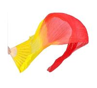 DSFIHJO Silk Belly Dance Fan Colorful Hand Made Women Belly Dancing Fans Tool Simulation Silk Bamboo Long Veils For For Lover(Orange red)