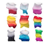 DSFIHJO Silk Belly Dance Fan Kids Women Belly Dancing Fan Veils 1 Pair Gradient Color Dancer Practice Long Props 120cm/150cm/180cm(Blue,150cm Polyester Fan)