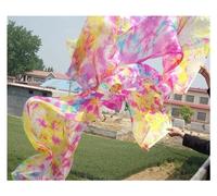 DSFIHJO Silk Belly Dance Fan Professional Belly Dance Silk Fan Veils Black Flower Green Background Dacing Long Fans Multi Size(Grey,210cm)