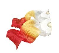 DSFIHJO Silk Belly Dance Fan Women Belly Dance Fan Veil Handmade Silk 150/180 Cm Long Accessories On The Stage(1,Large)