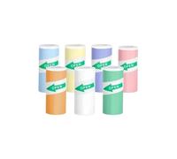 DSFIHJO thermal paper Mini Printer Sticker Paper Thermal Self-adhesive paper 57 * 25mm White &Colour for Pocket Inkless Portable Printe(7Rolls Color Sticker)