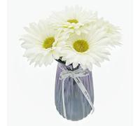 DSforG Faux African Daisies 20 Pcs - Artificial Silk Gerbera Daisies for Home, Office, Vases & Craft Projects (20, White)