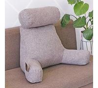 dsgaSETewt reading mat, Bedside Sofa Pillow Backrest Shredded Memory Foam With Detachable(Light Gray)
