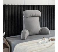 dsgaSETewt reading mat, Extra Large With Shredded Memory Foam | Bed Rest With Neck Arm(Nadeau Grey)