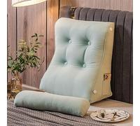 dsgaSETewt reading mat, Triangular Wedge Shredded Memory Foam Backrest Support Pillow(Bean Green,55 x 60 x 26 CM)