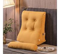 dsgaSETewt reading mat, Triangular Wedge Shredded Memory Foam Backrest Support Pillow(Turmeric,45 x 55 x 26 CM)