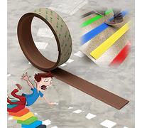dsgaSETewt staircase edge anti-slip stickers, Step Edge Trim Rubber Strips, Threshold Strip And Non-Slip(Brown,5m/196.9in)