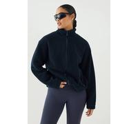 Dsgn Studio Borg Zip Through Funnel Neck Jacket In Navy navy