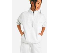 DSGN Studio Embroidered Half Zip Oversized Sweatshirt DSGN Studio Ash Grey L