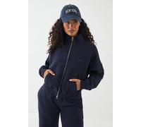 Dsgn Studio Embroidery Zip Through Funnel Neck Bomber In Navy navy