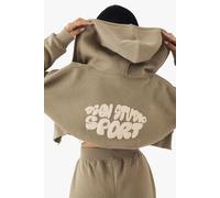 DSGN Studio Sport Bubble Zip Through Boxy Crop Hoodie DSGN Studio Washed Khaki XL