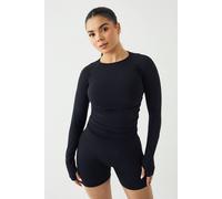 Dsgn Studio Sport Ultra Contour Seamless Ruched Long Sleeve Top In Black black L
