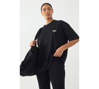 DSGN Studio Women's Run Club Oversized Printed T-Shirt in Black | Size: Small