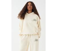 DSGN Studio Women's Script Oversized Hoodie in Cream | Size: 3XL