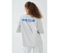 DSGN Studio Women's Sport Run Club Oversized T-Shirt in Ash Grey | Size: XS