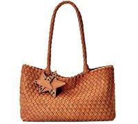 DSGUTWO Woven Purse for Women, Fashion Handbags and Purses, Beach Shoulder Bags, Travel Braided Top Handle Tote Bag (Caramel)