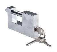 Dshaped Padlock Antitheft Locker Having 3 Keys Caravans Lock for Steel Storage Units Garage Doors Containers Impermeable Motorcycles Chrome Plated Hardened Gates Security Rectangular(100mm)