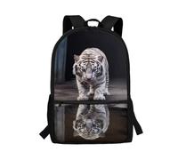 DSHFGEWJRD Wolf School Bags for Boys 7-10 10-12 Elementary Middle School Backpack Water Bottle Holder Heavy Duty 17inch Schoolbag Kids Book Bag Travel Work Office Shoulder Bags