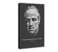 DSHGY The Godfather Poster Don VIto Corleone Classic Movie Canvas Poster Wall Art Decor Print Picture Paintings for Living Room Bedroom Decoration Frame-style 24x36inch(60x90cm)