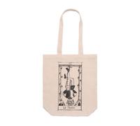 DSHIRT14 Tote Bag with Bellows - Tarot De Marseille XII Le Pendu The Hanging Symbolic Bag, Symbol of Spiritual Transformation and Patience - Durable Shopper Bag - 70 cm Long Handles