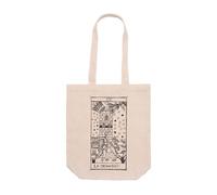 DSHIRT14 Tote Bag with Bellows - Tarot De Marseille XVI La Maison Dieu - LA TORRE - Symbolic Bag Symbolic Symbol of Breakage, Revelation and Liberation - Durable Shopper Bag - 70 cm Long Handles