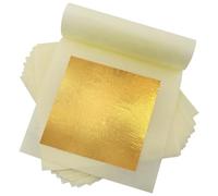 dshyuauoci 50 Sheets Gold Flakes With A Pair of Tweezers, Premium 24K Gold Leaf 3.15×3.15 Inches Craft Art Decoration Perfect for Decorating Cakes Desserts Drinks Ice Cream Sushi