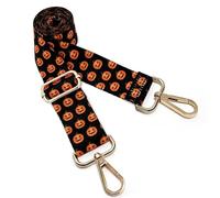 Dsigo Halloween Purse Strap, 1.5" Wide Gold Alloy Buckle Floral Crossbody Shoulder Strap for Bag Handbag Canvas Bag Crossbody Bags - Halloween Pumpkin