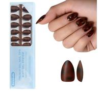 Dsixnails 150Pcs Tortoiseshell Short Almond French Tip Press on Nails, Soft Gel Nail Tips 15Sizes, Pre-Lasting Reusable Fake Nails, Salon Quality Soak Off False Nail Tips for Women Girl Festival Gift