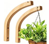 DSJIFGEW Plant Hanger, Wall Planters for Indoor Plants, Wooden Wall Mounted Hanging Plant Hooks, Basket Hooks for Lanterns, Flower Bracket, Wind Chimes, Decoration (2-Pack,8-Inch)