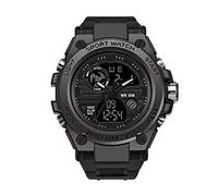 DSJMUY Men’s Digital Sport Watch,Military Watches with 50m Waterproof Stopwatch Army Alarm Chime Hourly Count Down Calendar Date Dual Time and Simple Luminous 12/24 for Men-Black