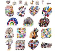 DSjuedui Hispanic Heritage Month Wooden Ornaments - 45Pcs Circles with Holes Latino American Wooden Hanging Decorations for Hispanic Heritage Festival Holiday Party Favors Supplies Classrooms Birthday