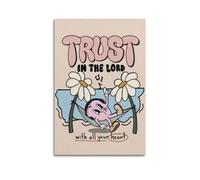 DSJXJZ Christian Cartoon Style Flowers And Character On Hammock Decorative Painting Canvas Wall Posters And Modern Family Bedroom Decor 24x36inch(60x90cm)