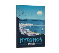 DSJXJZ City Travel Greece Mykonos Decorative Painting Canvas Wall Posters And Modern Family Bedroom Decor 24x36inch(60x90cm)