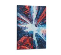 DSJXJZ City Travel Sci Fi Style High Rise Building Top View Decorative Painting Canvas Wall Posters And Modern Family Bedroom Decor 16x24inch(40x60cm)