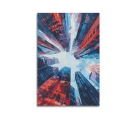 DSJXJZ City Travel Sci Fi Style High Rise Building Top View Decorative Painting Canvas Wall Posters And Modern Family Bedroom Decor 20x30inch(50x75cm)