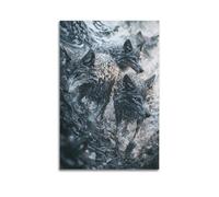 DSJXJZ Dynamic Pack of Wolves with Intense Blue Eyes Decorative Painting Canvas Wall Posters And Modern Family Bedroom Decor 12x18inch(30x45cm)