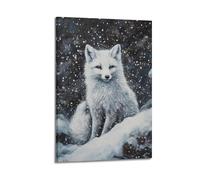 DSJXJZ Gorgeous Arctic Fox in Snowy Environment Decorative Painting Canvas Wall Posters And Modern Family Bedroom Decor 12x18inch(30x45cm)