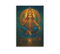 DSJXJZ Hinduism Art Style Deity On Lotus Throne Decorative Painting Canvas Wall Posters And Modern Family Bedroom Decor 12x18inch(30x45cm)