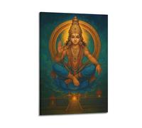 DSJXJZ Hinduism Art Style Deity On Lotus Throne Decorative Painting Canvas Wall Posters And Modern Family Bedroom Decor 16x24inch(40x60cm)