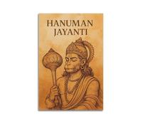 DSJXJZ Hinduism Hand Drawn Style Hanuman Jayanti Statue Decorative Painting Canvas Wall Posters And Modern Family Bedroom Decor 16x24inch(40x60cm)