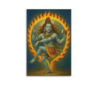 DSJXJZ Hinduism Mythology Style Shiva Nataraja Statue Decorative Painting Canvas Wall Posters And Modern Family Bedroom Decor 24x36inch(60x90cm)