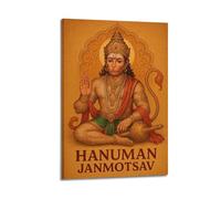 DSJXJZ Hinduism Traditional Style Hanuman Deity Statue Decorative Painting Canvas Wall Posters And Modern Family Bedroom Decor 12x18inch(30x45cm)
