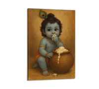 DSJXJZ Hinduism Vintage Style Childhood Deity Statue Decorative Painting Canvas Wall Posters And Modern Family Bedroom Decor 12x18inch(30x45cm)